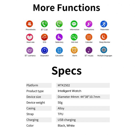 W34 Intelligent Watch Color Screen BT Sports IP67 Waterproof Watch Steps Counting ECG Heart Rate Monitoring Fitness Watch W34 Intelligent Watch Color Screen BT Sports IP67 Waterproof Watch Steps Counting ECG Heart Rate Monitoring Fitness Watch