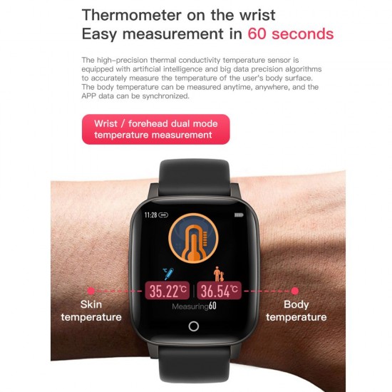 T1S Fitness Watch 1.3in Color Screen Sport Intelligent Fitness Tracker IP67 Waterproof Heart Rate Sleep Quality Temperature Monitoring Wrist Watch T1S Fitness Watch 1.3in Color Screen Sport Intelligent Fitness Tracker IP67 Waterproof Heart Rate Sleep Quality Temperature Monitoring Wrist Watch
