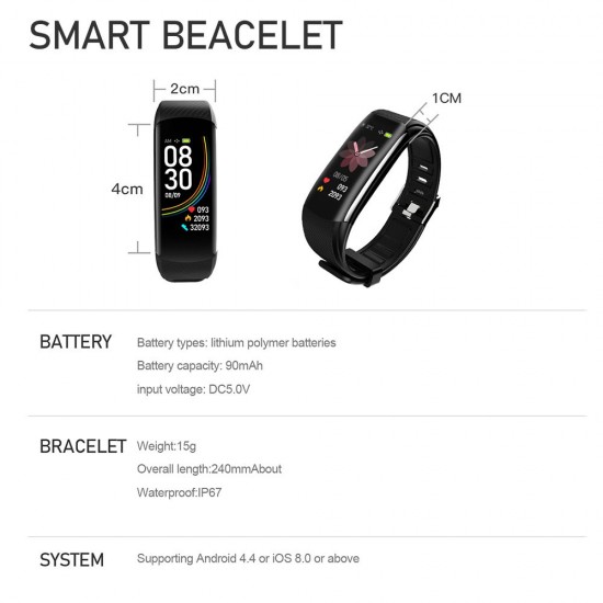 C6T Body Temperature Bracelet Watch Smart Sports Bracelet IP67 Information Push Sleep Exercise Step Waterproof Sports Smart Bracelet Blood Pressure Monitoring C6T Body Temperature Bracelet Watch Smart Sports Bracelet IP67 Information Push Sleep Exercise Step Waterproof Sports Smart Bracelet Blood Pressure Monitoring