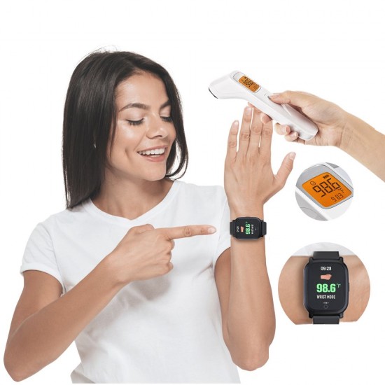 Smart Sport Band Forehead Wrist Thermometer Fitness Tracker Bracelet Smart Watch Heart Rate Monitor Wristband Color Screen Waterproof Information Reminder Smart Sport Band Forehead Wrist Thermometer Fitness Tracker Bracelet Smart Watch Heart Rate Monitor Wristband Color Screen Waterproof Information Reminder