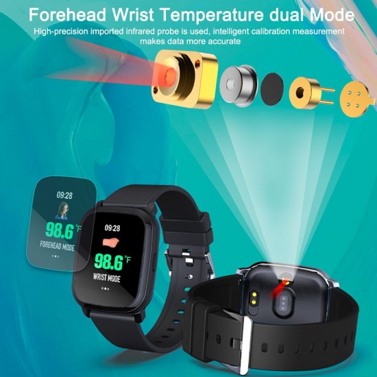 Smart Sport Band Forehead Wrist Thermometer Fitness Tracker Bracelet Smart Watch Heart Rate Monitor Wristband Color Screen Waterproof Information Reminder Smart Sport Band Forehead Wrist Thermometer Fitness Tracker Bracelet Smart Watch Heart Rate Monitor Wristband Color Screen Waterproof Information Reminder