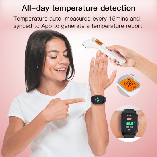 Smart Sport Band Forehead Wrist Thermometer Fitness Tracker Bracelet Smart Watch Heart Rate Monitor Wristband Color Screen Waterproof Information Reminder Smart Sport Band Forehead Wrist Thermometer Fitness Tracker Bracelet Smart Watch Heart Rate Monitor Wristband Color Screen Waterproof Information Reminder