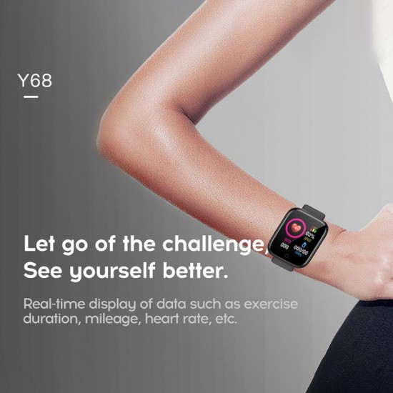 Y68 1.44in Intelligent Watches Heart Rate Monitoring Watch Sports Watches Wristband Waterproof Smartwatch Y68 1.44in Intelligent Watches Heart Rate Monitoring Watch Sports Watches Wristband Waterproof Smartwatch