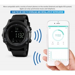 SKMEI Sports Casual Men Smart Watch Intelligent Male Watches 5ATM Water-resistant Call APP Reminder Remote Camera Sports Tracker BT Smart Bracelet