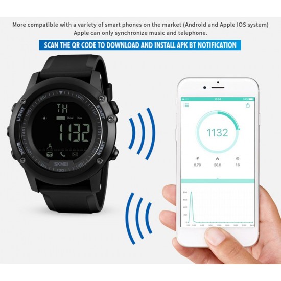 SKMEI Sports Casual Men Smart Watch Intelligent Male Watches 5ATM Water-resistant Call APP Reminder Remote Camera Sports Tracker BT Smart Bracelet SKMEI Sports Casual Men Smart Watch Intelligent Male Watches 5ATM Water-resistant Call APP Reminder Remote Camera Sports Tracker BT Smart Bracelet