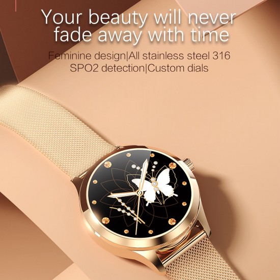 LW07 Female Smart Watch Sports Watch 1.09-Inch TFT Full-Touch Screen BT5.0 Fitness Tracker IP67 Waterproof Sleep/Heart Rate/Blood Pressure Monitor Multiple Sports Mode Notification/Call Reminder Compatible with Android iOS Gold LW07 Female Smart Watch Sports Watch 1.09-Inch TFT Full-Touch Screen BT5.0 Fitness Tracker IP67 Waterproof Sleep/Heart Rate/Blood Pressure Monitor Multiple Sports Mode Notification/Call Reminder Compatible with Android iOS Gold