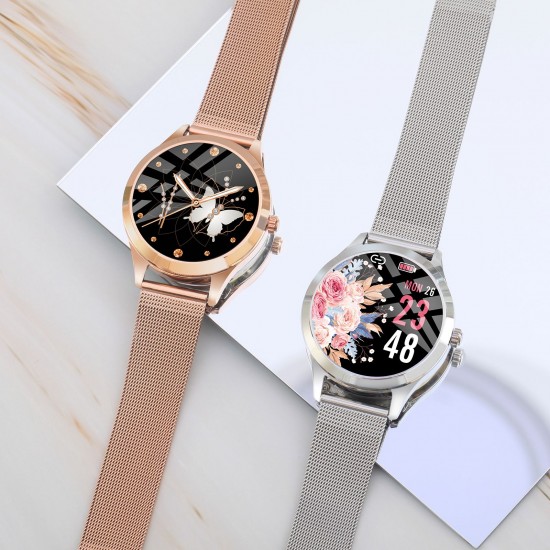 LW07 Female Smart Watch Sports Watch 1.09-Inch TFT Full-Touch Screen BT5.0 Fitness Tracker IP67 Waterproof Sleep/Heart Rate/Blood Pressure Monitor Multiple Sports Mode Notification/Call Reminder Compatible with Android iOS Gold LW07 Female Smart Watch Sports Watch 1.09-Inch TFT Full-Touch Screen BT5.0 Fitness Tracker IP67 Waterproof Sleep/Heart Rate/Blood Pressure Monitor Multiple Sports Mode Notification/Call Reminder Compatible with Android iOS Gold