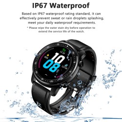 1.28 Inch Smart Watch 260mAh Battery BT Music Call Bracelet Heart Rate Blood Pressure Monitoring Multi-Sport Scientific Sleep Sedentary Reminder IP67 Waterproof Health Sports Wristbands for Men Women