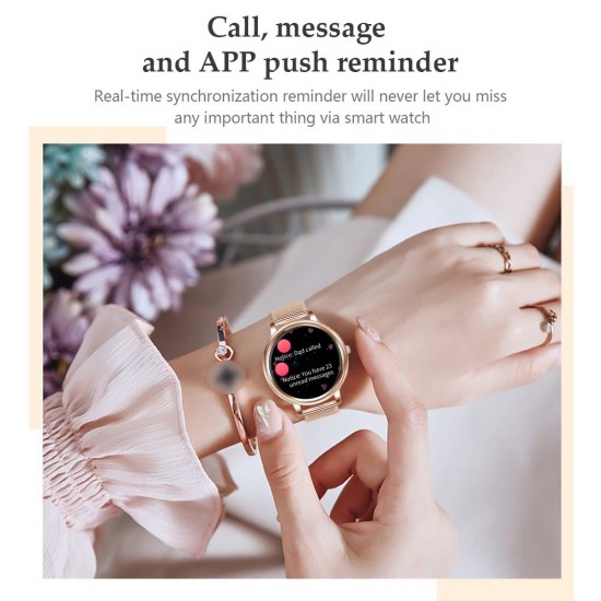 Smart Watch for Women 1.09-inch Touchscreen Heart Rate Blood Pressure Monitoring Secientific Sleep Multi-Sport Modes Remote Camera IP67 Waterproof Elegant Female Fitness Sports Bracelets Smart Wristband Compatible with Android/ iOS Smart Watch for Women 1.09-inch Touchscreen Heart Rate Blood Pressure Monitoring Secientific Sleep Multi-Sport Modes Remote Camera IP67 Waterproof Elegant Female Fitness Sports Bracelets Smart Wristband Compatible with Android/ iOS