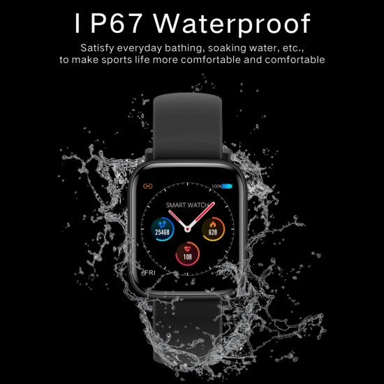 Smart Watch Men Women Full Touch Colorful Screen Silicone Band IP67 Waterproof Call Reminder Steps Counting Sleeping Monitor Heart Rate Blood Pressure Fitness Monitoring Newest Multi-sport Mode Smartwatch Smart Watch Men Women Full Touch Colorful Screen Silicone Band IP67 Waterproof Call Reminder Steps Counting Sleeping Monitor Heart Rate Blood Pressure Fitness Monitoring Newest Multi-sport Mode Smartwatch