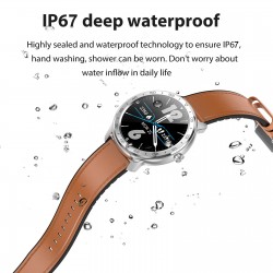 WB03 Smart Watch 1.3-Inch IPS Full-Touch Screen BT5.0 Fitness Tracker IP68 Waterproof Sleep/Heart Rate Monitor Multiple Sports Mode Notification/Call/Sedentary Reminder Remote Camera Compatible with Android iOS Black Black Silicone Strap