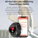 WB03 Smart Watch 1.3-Inch IPS Full-Touch Screen BT5.0 Fitness Tracker IP68 Waterproof Sleep/Heart Rate Monitor Multiple Sports Mode Notification/Call/Sedentary Reminder Remote Camera Compatible with Android iOS Black Black Silicone Strap