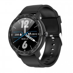 WB03 Smart Watch 1.3-Inch IPS Full-Touch Screen BT5.0 Fitness Tracker IP68 Waterproof Sleep/Heart Rate Monitor Multiple Sports Mode Notification/Call/Sedentary Reminder Remote Camera Compatible with Android iOS Black Black Silicone Strap