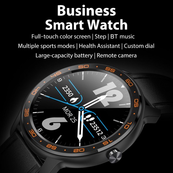 WB03 Smart Watch 1.3-Inch IPS Full-Touch Screen BT5.0 Fitness Tracker IP68 Waterproof Sleep/Heart Rate Monitor Multiple Sports Mode Notification/Call/Sedentary Reminder Remote Camera Compatible with Android iOS Black Black Silicone Strap