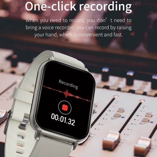 A20 PRO Smart Sports Watch 1.69'' IPS Full-touch Screen BT Call Local Massive Music Body Temperature Monitor Long Standby Split-screen Task Intelligent Encryption Multi-theme Styles One-click Recording