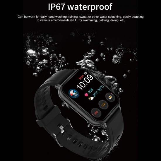 A20 PRO Smart Sports Watch 1.69'' IPS Full-touch Screen BT Call Local Massive Music Body Temperature Monitor Long Standby Split-screen Task Intelligent Encryption Multi-theme Styles One-click Recording