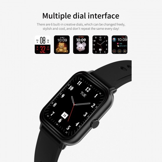 A20 PRO Smart Sports Watch 1.69'' IPS Full-touch Screen BT Call Local Massive Music Body Temperature Monitor Long Standby Split-screen Task Intelligent Encryption Multi-theme Styles One-click Recording