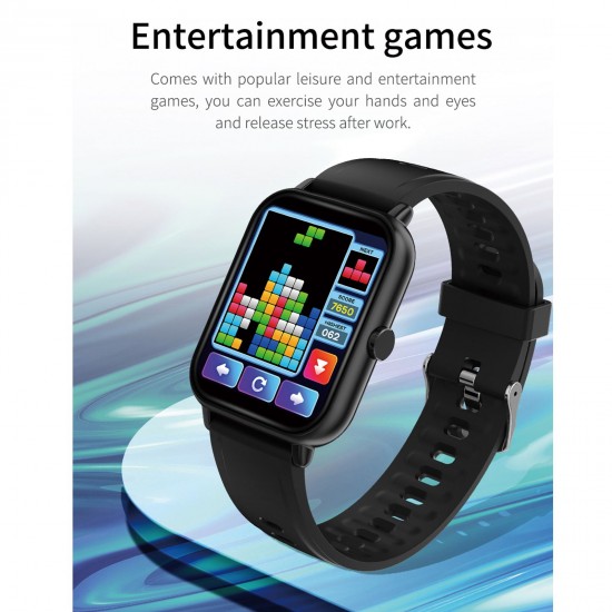 A20 PRO Smart Sports Watch 1.69'' IPS Full-touch Screen BT Call Local Massive Music Body Temperature Monitor Long Standby Split-screen Task Intelligent Encryption Multi-theme Styles One-click Recording