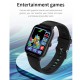 A20 PRO Smart Sports Watch 1.69'' IPS Full-touch Screen BT Call Local Massive Music Body Temperature Monitor Long Standby Split-screen Task Intelligent Encryption Multi-theme Styles One-click Recording