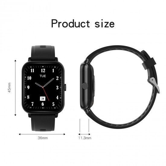 A20 PRO Smart Sports Watch 1.69'' IPS Full-touch Screen BT Call Local Massive Music Body Temperature Monitor Long Standby Split-screen Task Intelligent Encryption Multi-theme Styles One-click Recording