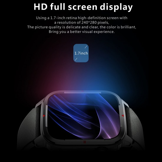Q25 Smart Sports Watch 1.7'' TFT Full-Touch Screen BT Call Body Temperature/Heart Rate/Sleep/Blood Pressure Monitor Multiple Sports Mode Message/Call Reminder Compatible with Android iOS Q25 Smart Sports Watch 1.7'' TFT Full-Touch Screen BT Call Body Temperature/Heart Rate/Sleep/Blood Pressure Monitor Multiple Sports Mode Message/Call Reminder Compatible with Android iOS
