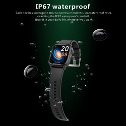 Q25 Smart Sports Watch 1.7'' TFT Full-Touch Screen BT Call Body Temperature/Heart Rate/Sleep/Blood Pressure Monitor Multiple Sports Mode Message/Call Reminder   Compatible with Android iOS