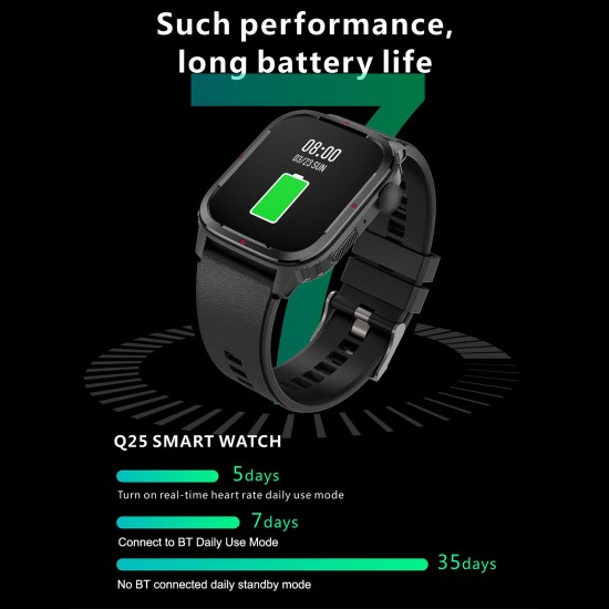 Q25 Smart Sports Watch 1.7'' TFT Full-Touch Screen BT Call Body Temperature/Heart Rate/Sleep/Blood Pressure Monitor Multiple Sports Mode Message/Call Reminder Compatible with Android iOS Q25 Smart Sports Watch 1.7'' TFT Full-Touch Screen BT Call Body Temperature/Heart Rate/Sleep/Blood Pressure Monitor Multiple Sports Mode Message/Call Reminder Compatible with Android iOS