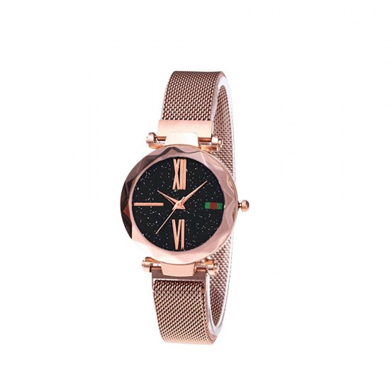 Women Fashion Elegant Luxury Starry Sky Quartz Watch Lady Magnetic Band Jewelry Wristwatch