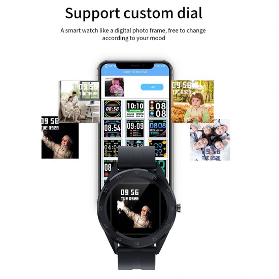 Multi-function Large Screen Waterproof Intelligent Watch BT Call Message Reminder Sport Record Health Monitor (Black)