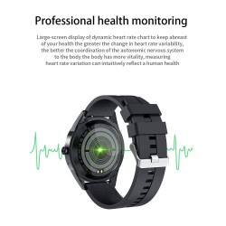 Multi-function Large Screen Waterproof Intelligent Watch BT Call Message Reminder Sport Record Health Monitor (Black)