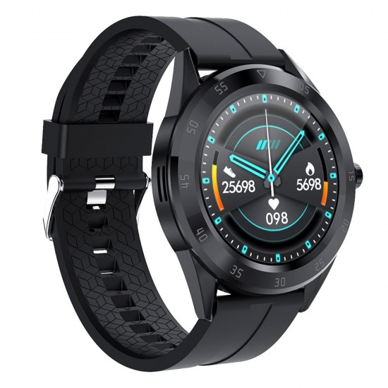 Multi-function Large Screen Waterproof Intelligent Watch BT Call Message Reminder Sport Record Health Monitor (Black)