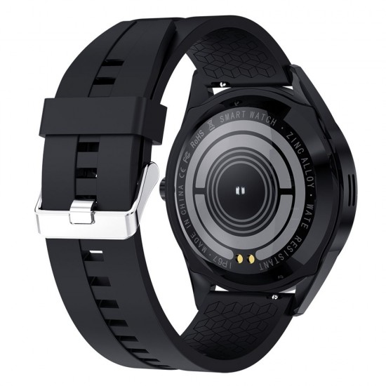 Multi-function Large Screen Waterproof Intelligent Watch BT Call Message Reminder Sport Record Health Monitor (Black)