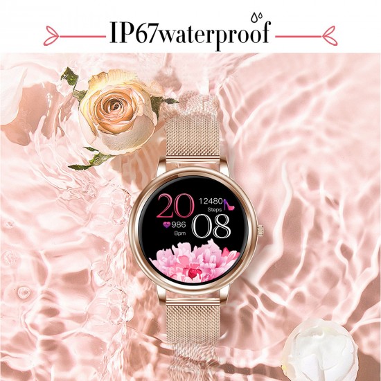 Women Smart Watch Fitness Tracker Bluetooth Bracelet Smart Sports Band Heart Rate Blood Pressure Sleeping Monitor Wristband Touch Screen IP67 Waterproof Information Reminder