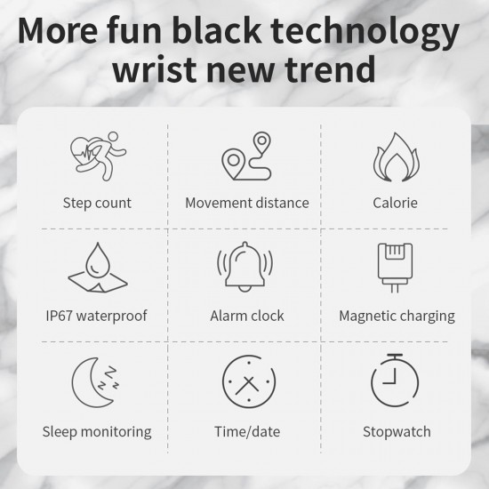 Women Smart Watch Fitness Tracker Bluetooth Bracelet Smart Sports Band Heart Rate Blood Pressure Sleeping Monitor Wristband Touch Screen IP67 Waterproof Information Reminder