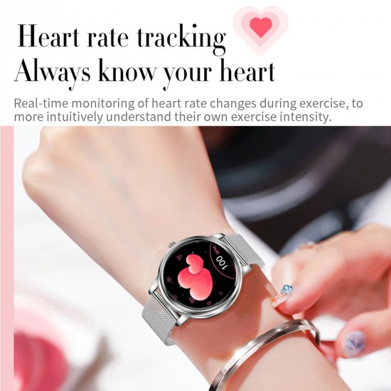 Women Smart Watch Fitness Tracker Bluetooth Bracelet Smart Sports Band Heart Rate Blood Pressure Sleeping Monitor Wristband Touch Screen IP67 Waterproof Information Reminder