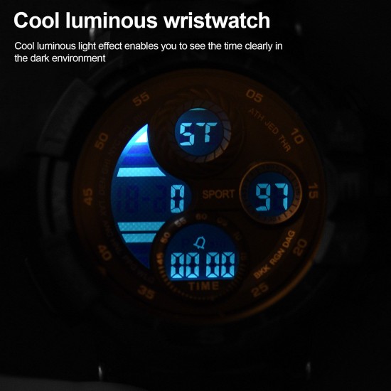 Men's Watch Sports Electronic Watch Cool Luminous Wristwatch Outdoor Waterproof Watches Big Screen Stopwatch Alarm Clock Hourly Chime Men's Watch Sports Electronic Watch Cool Luminous Wristwatch Outdoor Waterproof Watches Big Screen Stopwatch Alarm Clock Hourly Chime